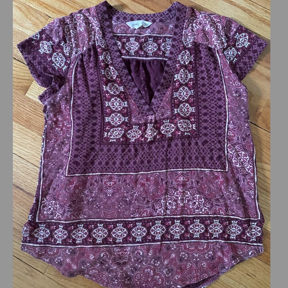 Lucky Brand Border Print T-shirt